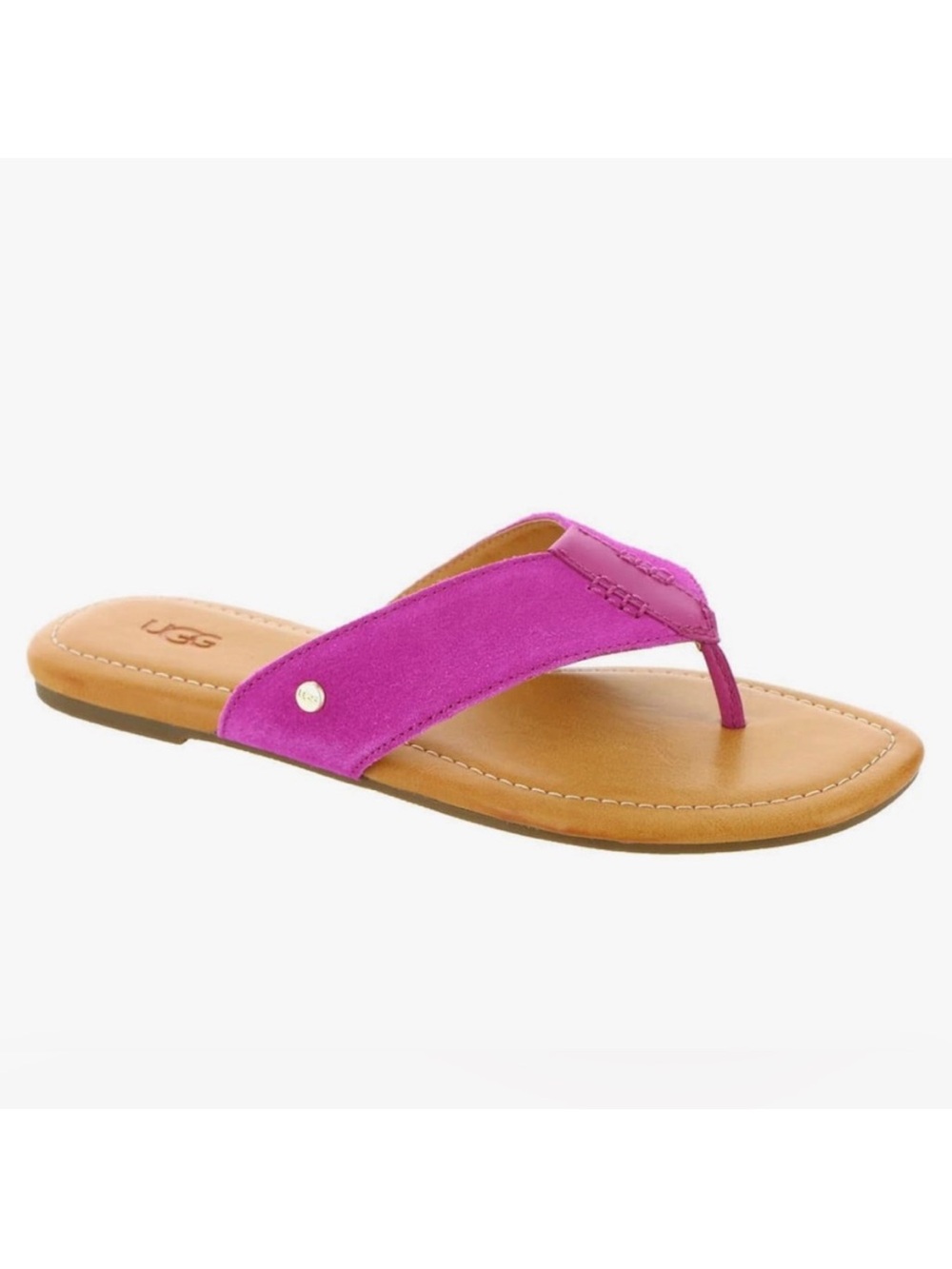 UGG Carey Suede Flip Flop Sandals in Dragon Fruit Pink - Sz 9